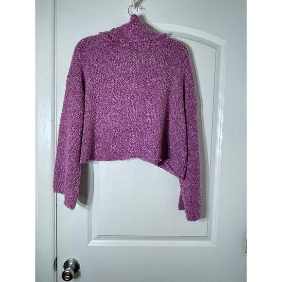 Sincerely Jules Sweater Small Pink Cowl Neck Cozy Slouchy Wide Sleeves Boho NWT - Picture 2 of 5